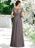 Amiah A-line V-Neck Floor-Length Chiffon Lace Mother of the Bride Dress STG126P0014532