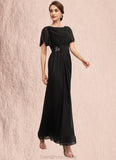 Cassandra A-Line Scoop Neck Ankle-Length Chiffon Mother of the Bride Dress With Ruffle Beading STG126P0014533