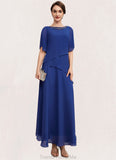 Maya A-Line Scoop Neck Ankle-Length Chiffon Mother of the Bride Dress With Beading STG126P0014544