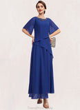 Maya A-Line Scoop Neck Ankle-Length Chiffon Mother of the Bride Dress With Beading STG126P0014544