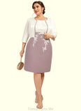 Joanne Sheath/Column Scoop Neck Knee-Length Chiffon Lace Mother of the Bride Dress STG126P0014559