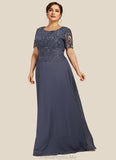 Noemi A-Line Scoop Neck Floor-Length Chiffon Lace Mother of the Bride Dress STG126P0014568