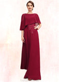 Ali A-Line Scoop Neck Floor-Length Chiffon Mother of the Bride Dress With Lace Beading Sequins STG126P0014583