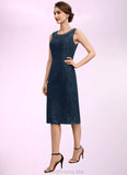 Naomi Sheath/Column Scoop Neck Knee-Length Lace Mother of the Bride Dress With Beading Sequins STG126P0014661