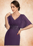Eden A-Line V-neck Floor-Length Chiffon Mother of the Bride Dress With Lace Sequins STG126P0014665