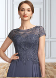 Zara A-Line Scoop Neck Asymmetrical Chiffon Lace Mother of the Bride Dress With Sequins STG126P0014667