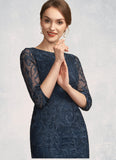 Tianna Sheath/Column Scoop Neck Knee-Length Lace Mother of the Bride Dress STG126P0014675