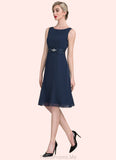 Yaretzi A-Line Scoop Neck Knee-Length Chiffon Mother of the Bride Dress With Ruffle Lace Beading Sequins STG126P0014690