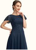 Kennedy A-Line Scoop Neck Ankle-Length Chiffon Lace Mother of the Bride Dress With Sequins STG126P0014701