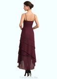 Clara A-Line Scoop Neck Asymmetrical Chiffon Mother of the Bride Dress With Beading STG126P0014710