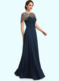 Jocelynn A-Line Scoop Neck Floor-Length Chiffon Mother of the Bride Dress With Ruffle Beading Sequins STG126P0014711