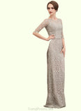 Melany Sheath/Column Scoop Neck Sweep Train Chiffon Lace Mother of the Bride Dress STG126P0014716