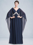 Aryana Empire V-neck Floor-Length Chiffon Mother of the Bride Dress With Ruffle Beading Sequins STG126P0014724