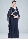 Aryana Empire V-neck Floor-Length Chiffon Mother of the Bride Dress With Ruffle Beading Sequins STG126P0014724