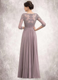 Kaya A-Line V-neck Asymmetrical Chiffon Lace Mother of the Bride Dress With Sequins STG126P0014728