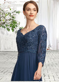 Ruby A-Line V-neck Floor-Length Chiffon Lace Mother of the Bride Dress With Beading Sequins STG126P0014739