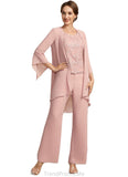 Callie Jumpsuit/Pantsuit Scoop Neck Ankle-Length Chiffon Lace Mother of the Bride Dress STG126P0014746