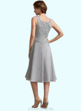 Samantha A-Line Square Neckline Knee-Length Chiffon Lace Mother of the Bride Dress STG126P0014759