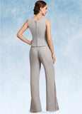 Delilah Jumpsuit/Pantsuit Square Neckline Floor-Length Chiffon Mother of the Bride Dress STG126P0014900