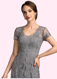 Essence A-Line Square Neckline Sweep Train Chiffon Lace Mother of the Bride Dress STG126P0014903