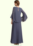 Susan A-Line Scoop Neck Ankle-Length Chiffon Mother of the Bride Dress With Flower(s) STG126P0014908