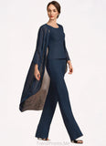 Yazmin Jumpsuit/Pantsuit Scoop Neck Floor-Length Chiffon Mother of the Bride Dress STG126P0014914