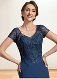 Ainsley A-Line V-neck Floor-Length Chiffon Lace Mother of the Bride Dress With Sequins STG126P0014938