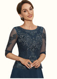Moira A-Line Scoop Neck Ankle-Length Chiffon Lace Mother of the Bride Dress STG126P0014942