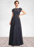 Phoebe A-Line Scoop Neck Floor-Length Tulle Lace Mother of the Bride Dress With Beading STG126P0015029