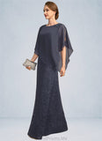 Regina Sheath/Column Scoop Floor-Length Chiffon Lace Mother of the Bride Dress With Beading Sequins STG126P0021650