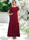 Thea A-line Scoop Ankle-Length Chiffon Lace Mother of the Bride Dress With Sequins STG126P0021676