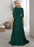 Miranda A-line V-Neck Floor-Length Chiffon Mother of the Bride Dress With Beading Appliques Lace Sequins STG126P0021682
