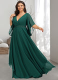 Miranda A-line V-Neck Floor-Length Chiffon Mother of the Bride Dress With Beading Appliques Lace Sequins STG126P0021682