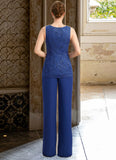 Sarahi Jumpsuit/Pantsuit Separates Scoop Floor-Length Chiffon Lace Mother of the Bride Dress STG126P0021703