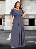 Faith A-line Scoop Floor-Length Chiffon Mother of the Bride Dress With Beading Pleated STG126P0021717