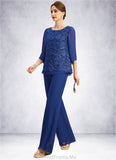 Virginia Jumpsuit/Pantsuit Separates Scoop Floor-Length Chiffon Lace Mother of the Bride Dress STG126P0021718