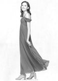 Camilla A-Line Off the Shoulder Chiffon Floor-Length Junior Bridesmaid Dress STGP0019996