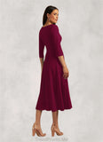 Sarahi A-Line Stretch Crepe Tea-Length Dress STGP0019961