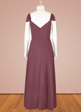 Charity A-Line Off the Shoulder Chiffon Floor-Length Junior Bridesmaid Dress STGP0020000