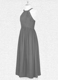 Kira A-Line Pleated Chiffon Floor-Length Junior Bridesmaid Dress STGP0019976