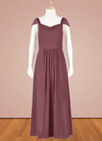 Charity A-Line Off the Shoulder Chiffon Floor-Length Junior Bridesmaid Dress STGP0020000