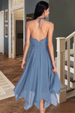 Sanaa A-line Halter Asymmetrical Chiffon Lace Homecoming Dress STGP0020561