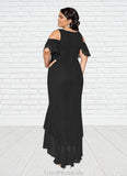 Ryleigh Mermaid Lace Chiffon Asymmetrical Dress STGP0019923