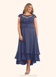 Samantha Lace Pleated Chiffon Asymmetrical Dress STGP0019840