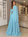 Melissa A-Line/Princess Chiffon Ruffles V-neck Sleeveless Floor-Length Mother of the Bride Dresses STGP0020452