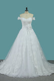 2024 Off The Shoulder A Line Tulle Wedding Dresses P5P3HRLA