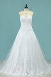 2024 New Arrival Wedding Dresses Sweetheart Tulle With Applique PL38GATM