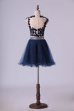 2024 Homecoming Dresses A Line Scoop Short Tulle Dark P8FZ9F48