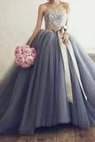 2024 New Arrival Tulle Wedding Dresses Ball Gown Strapless Neck P7B3YD4X