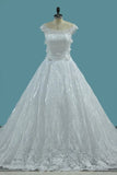 2024 New Arrival Wedding Dresses A Line Scoop Tulle With P8N7AKGT